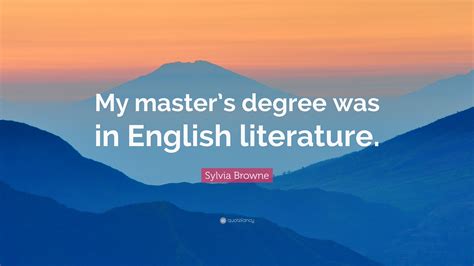 master's degree in english literature.